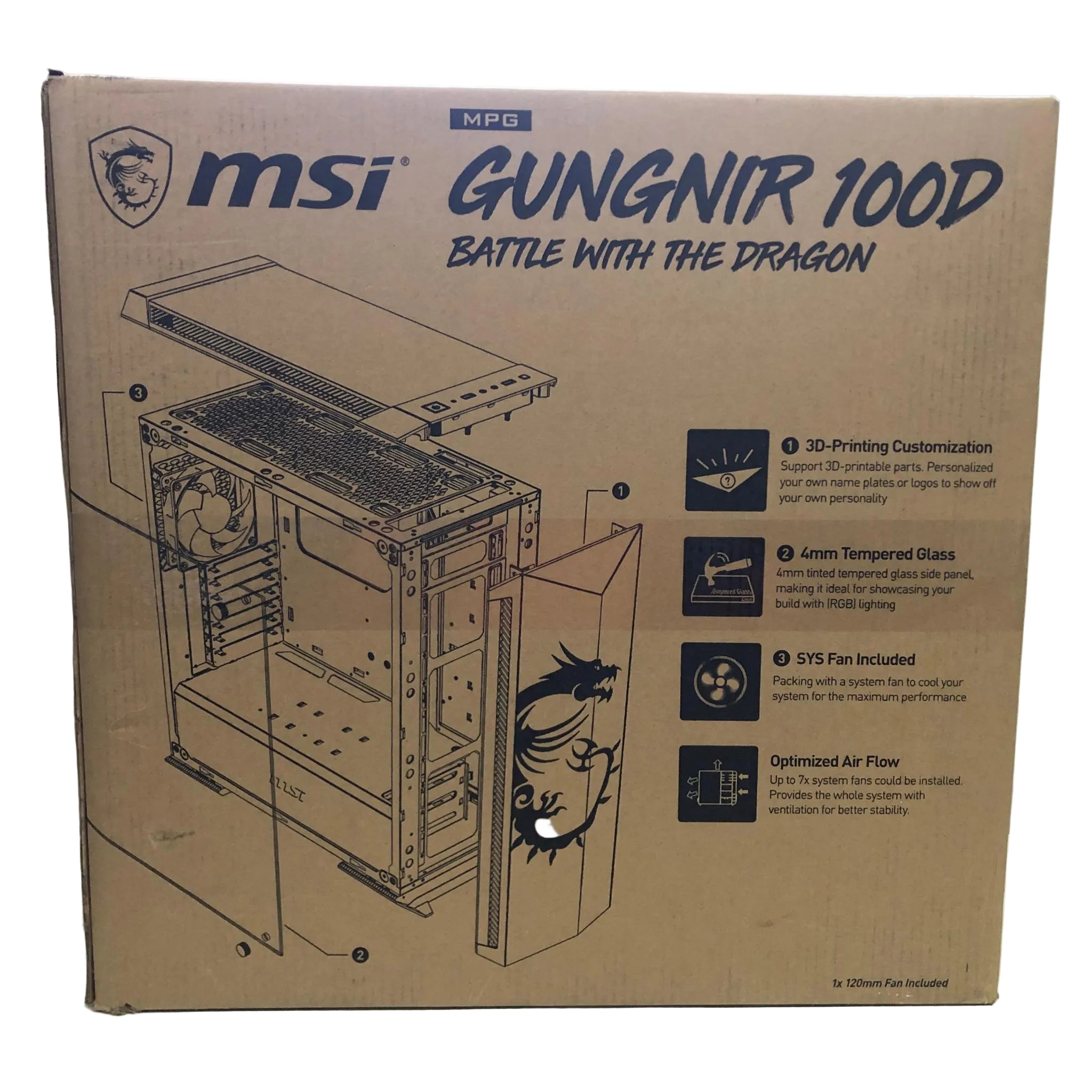 New MSI MPG GUNGNIR 100D Gaming PC Case – ATX Mid Tower