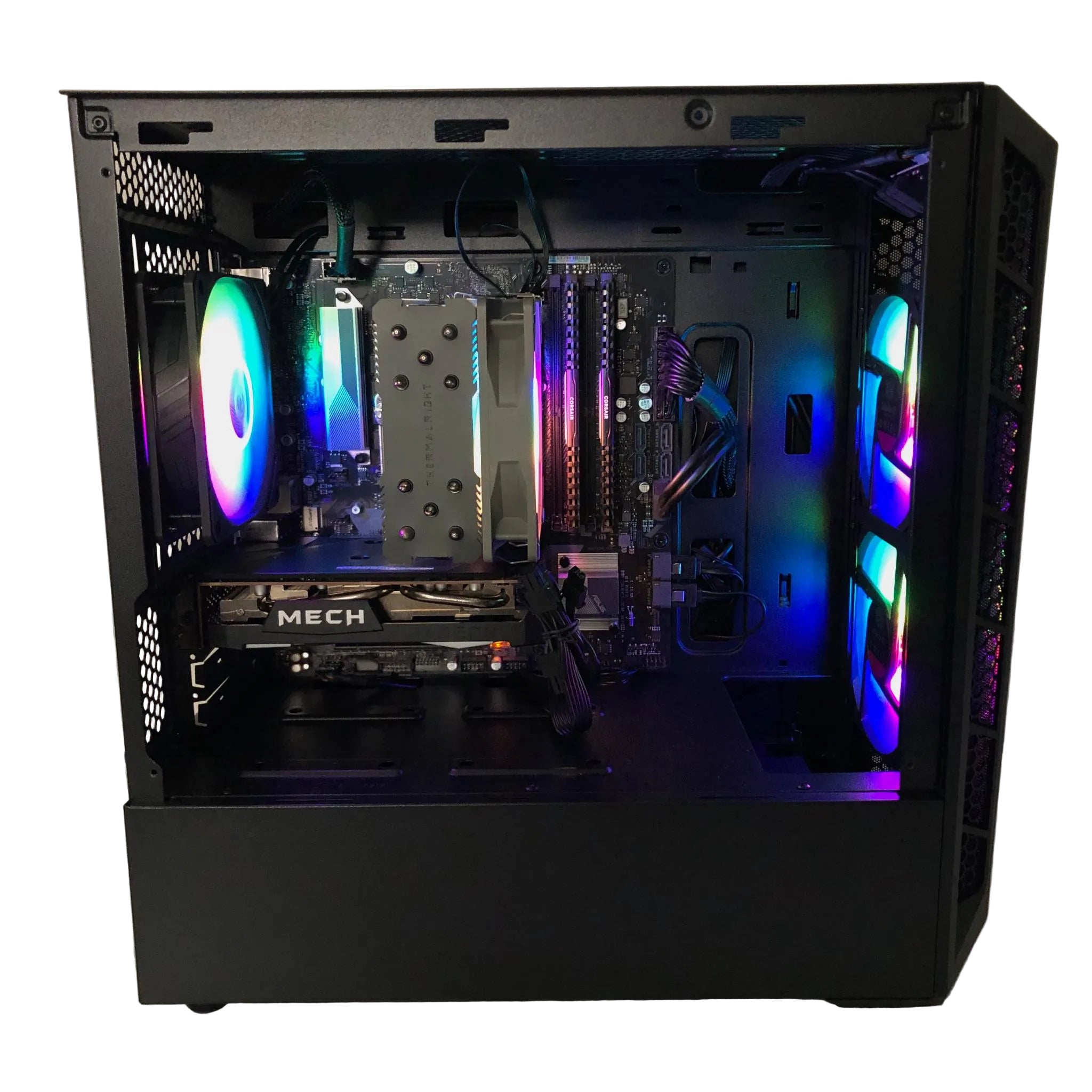 Gaming PC – Intel Core i7-8700, 16GB DDR4 RAM, MSI RX 6500 XT 4GB GPU, 960GB SSD, 3TB HDD, Windows 11 Home