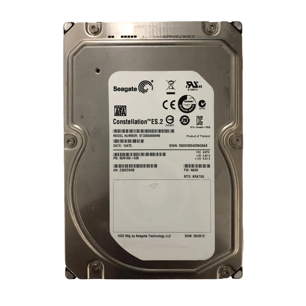 Refurbished Seagate Constellation ES.2 ST33000650NS 3TB SATA 6Gb/s 7200RPM Enterprise Hard Drive